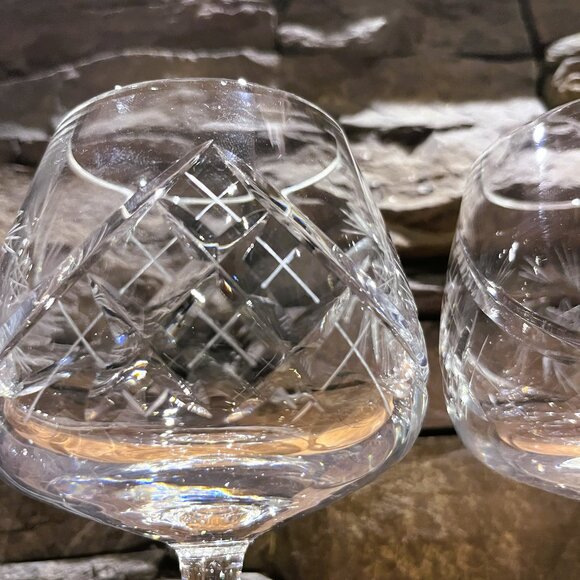 ELEGANT CRYSTAL Water or Brandy Snifter Glasses 3 plus 1 set Pinwheel - Picture 4 of 11